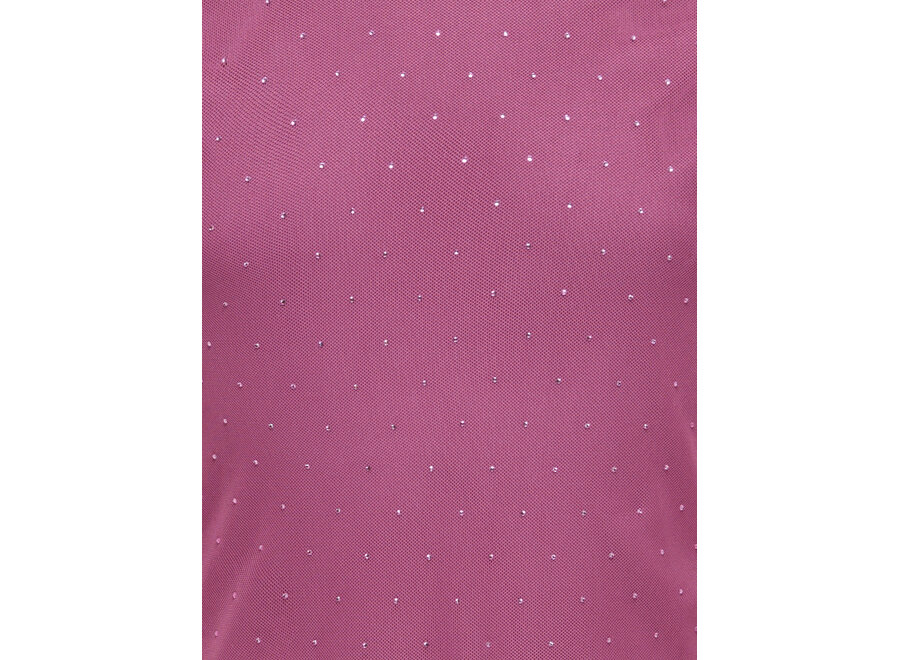 Top Jada life Rhinestone mesh - Rose wine