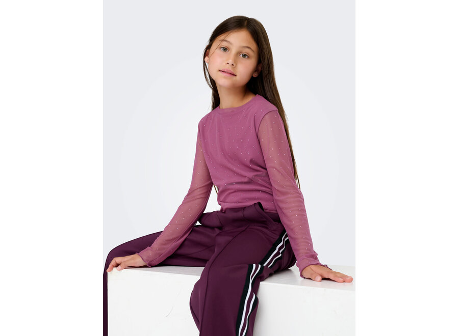 Top Jada life Rhinestone mesh - Rose wine