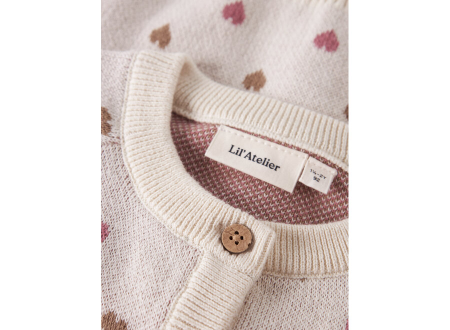 Vest Saran knit heart - Turtledove/Sepia tint