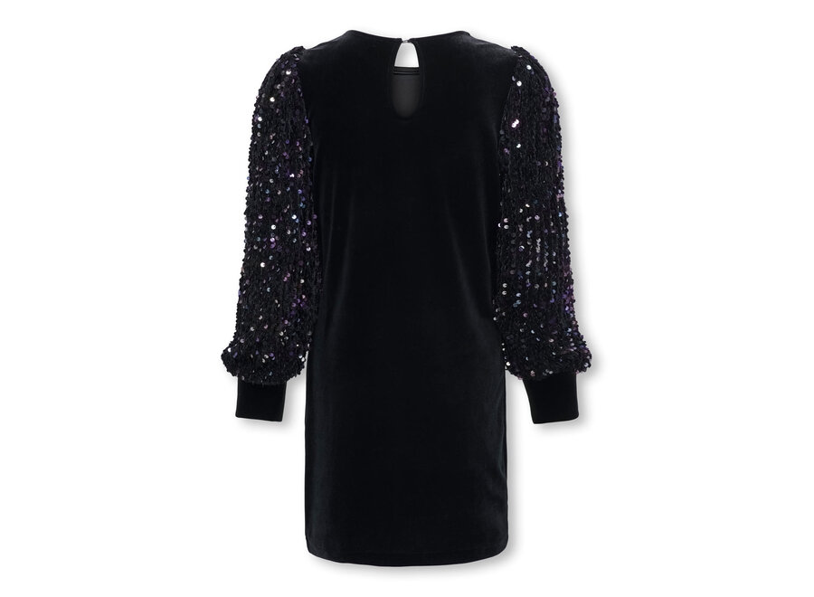 Jurk Confidence sequins dress - Black