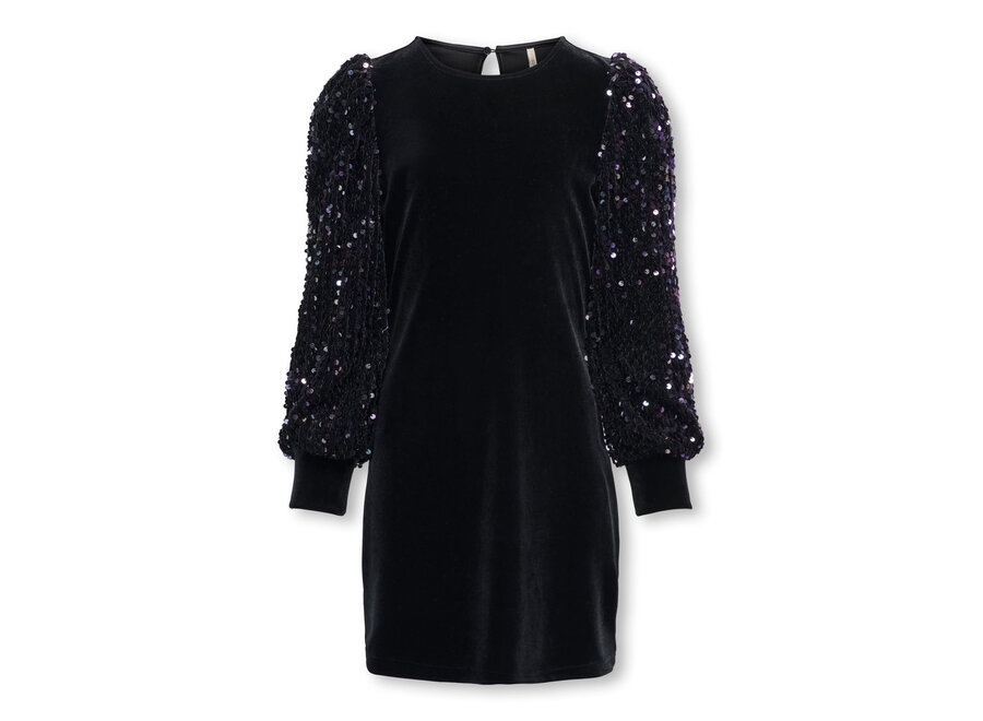 Jurk Confidence sequins dress - Black