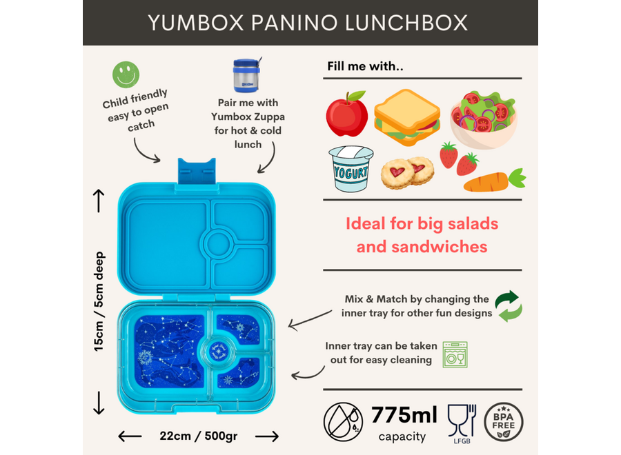 Snack 3-vakken - Surf Blue / Shark tray