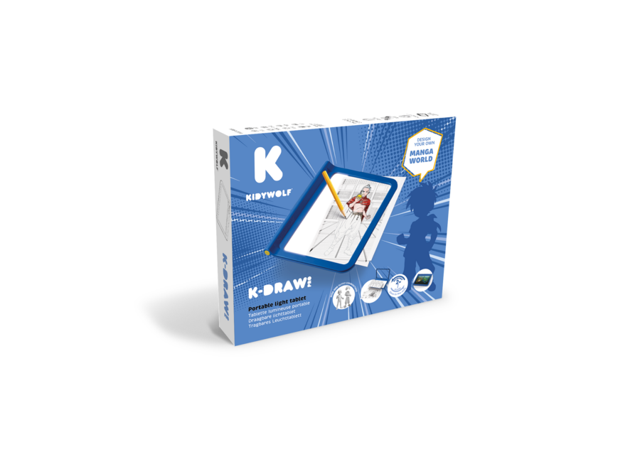 KIDYDRAW-PRO mobiele en lichtgevende tablet blauw