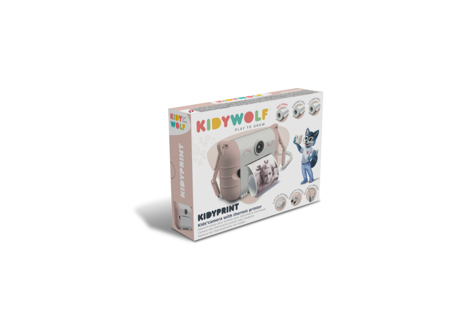 KIDYPRINT Fototoestel met thermische printer roze