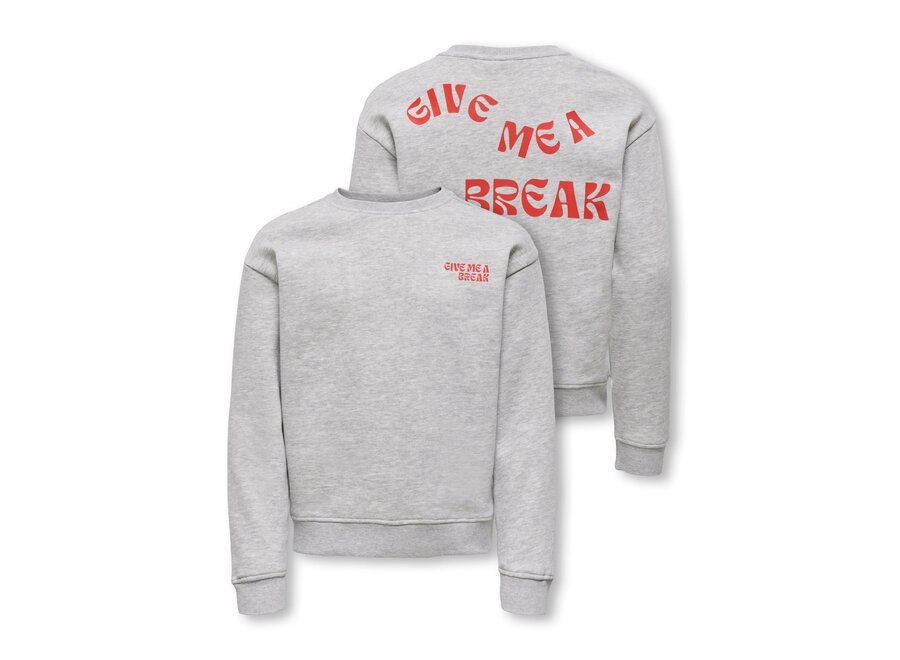 Trui Camine L/S oversize o-neck - Light grey melange