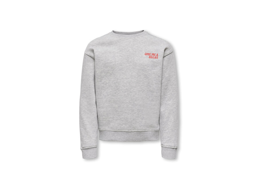 Trui Camine L/S oversize o-neck - Light grey melange