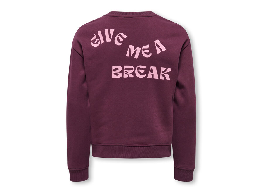 Trui Camine L/S oversize O-Neck - Mauve wine