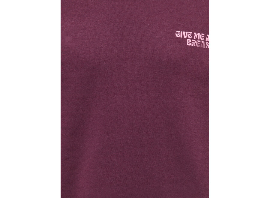 Trui Camine L/S oversize O-Neck - Mauve wine