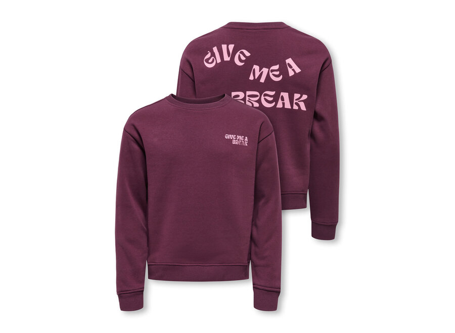 Trui Camine L/S oversize O-Neck - Mauve wine