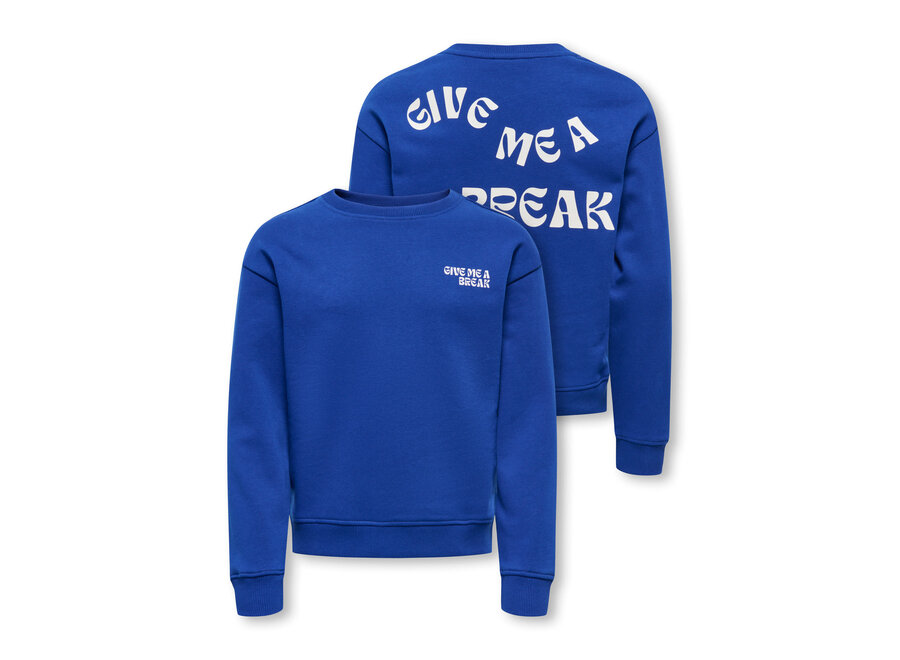 Trui Camine L/S Oversize O-neck - Mazarine Blue Break