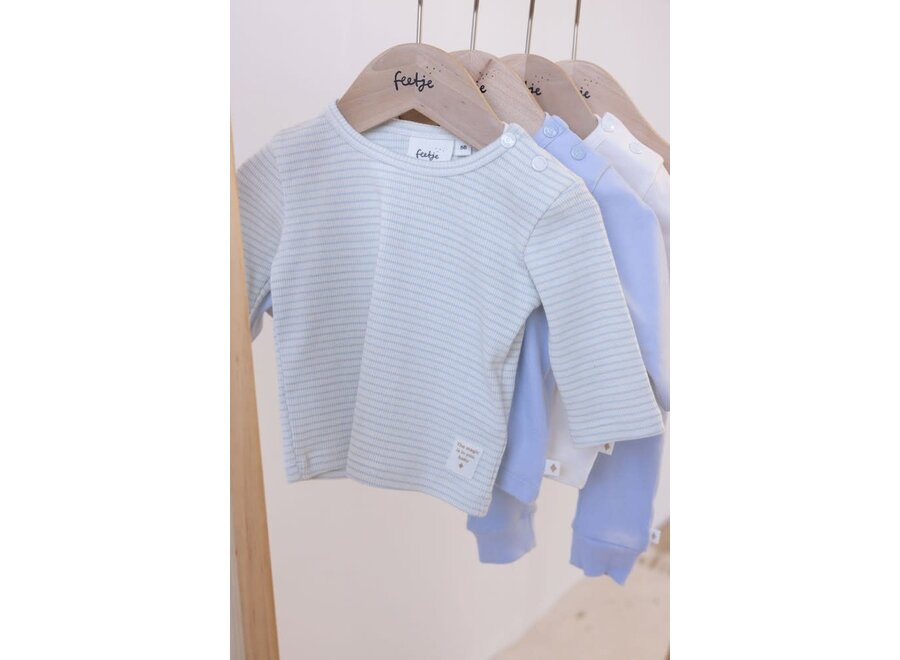 Longsleeve rib met streep - The Magic is in You Blauw