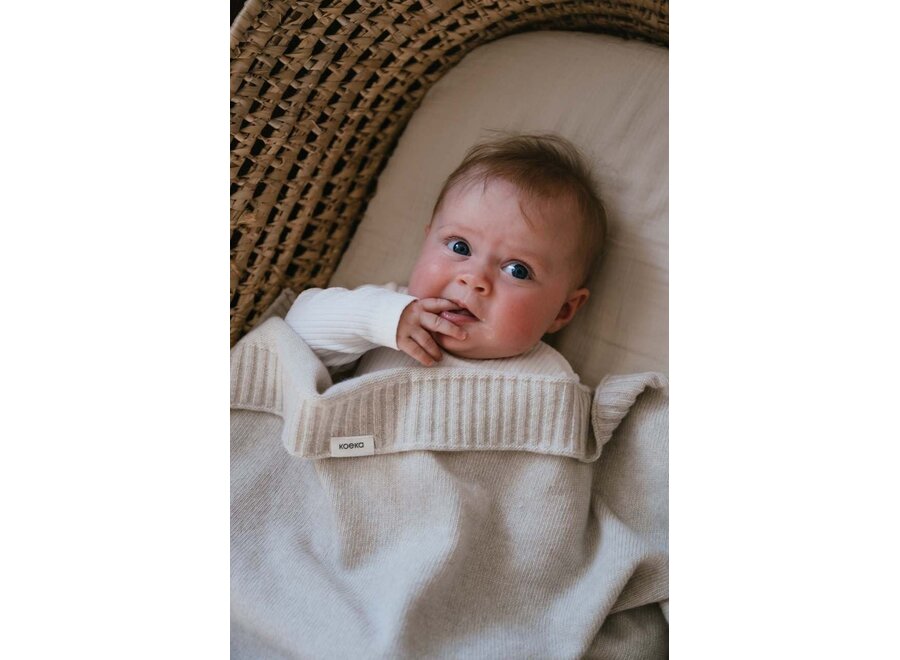 Wiegdeken Premium Wool Beja warm white