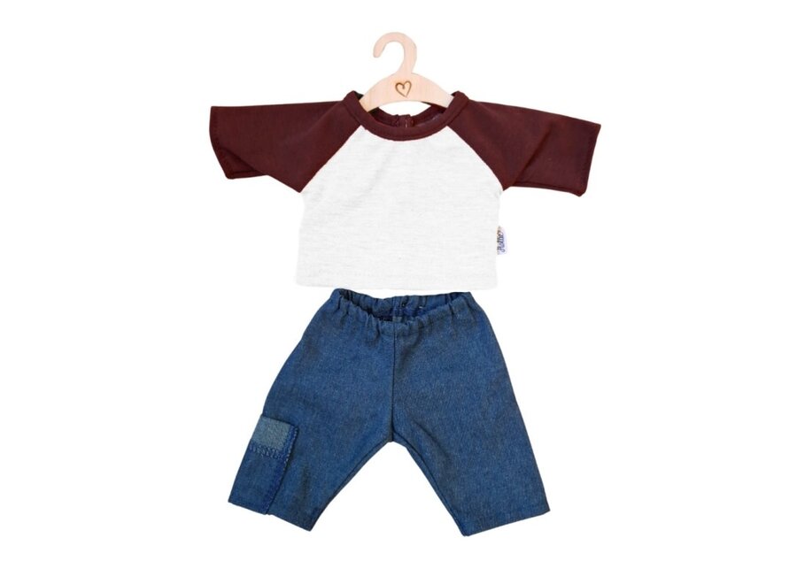 Kledingset Robin jeans + shirt bordeaux