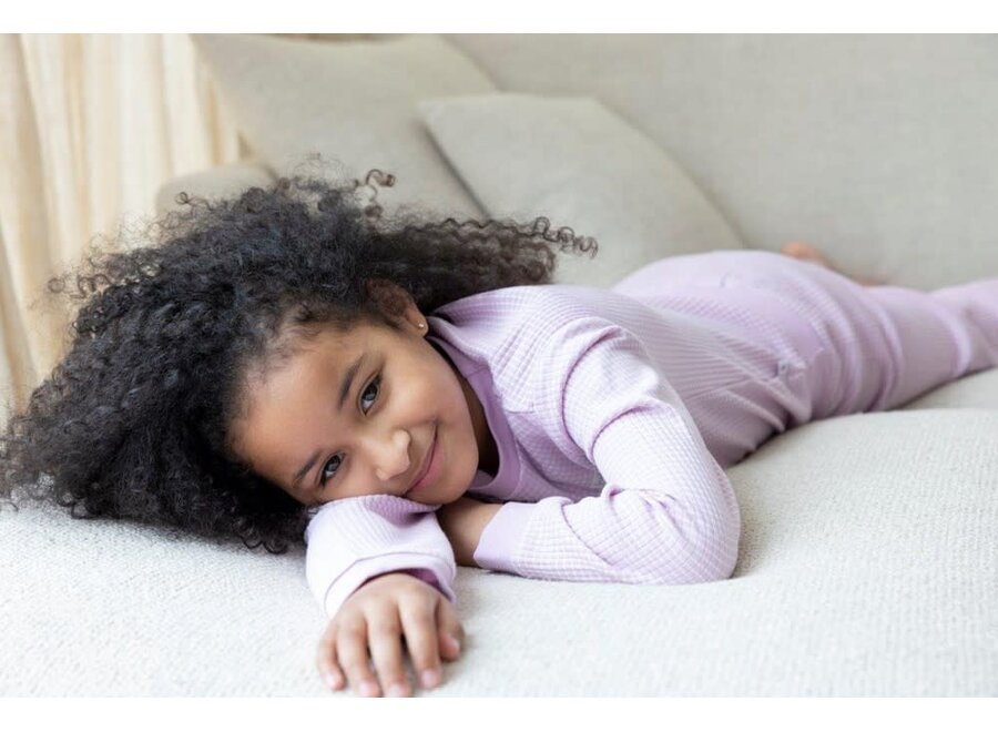 Pyjama wafel - Lila (lang)