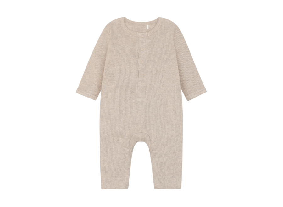 Boxpak | Jumpsuit LS Melange rib - Pure cashmere melange