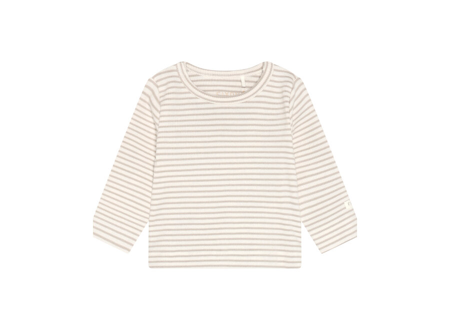 Longsleeve T-shirt LS Rib Stripe Brown