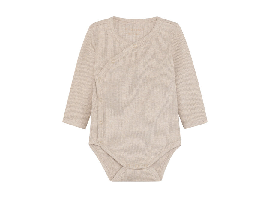 Wrap Body LS Melange Rib Brown