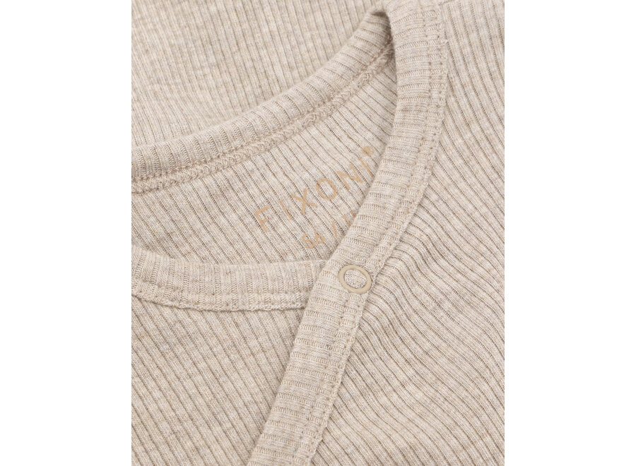 Wrap Body LS Melange Rib Brown