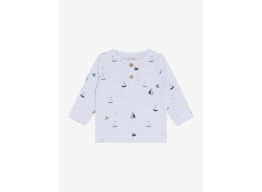 T-Shirt LS Rib - Artic Ice zeilboot