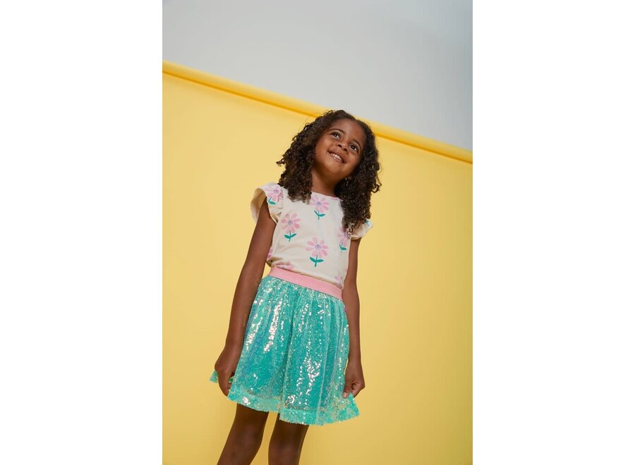 Pailetten rok - Rolling into Spring - Groen