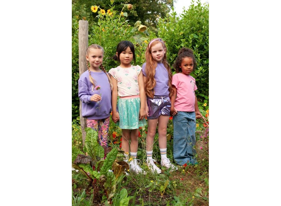 Sweater met backprint - Rolling into Spring - Paars