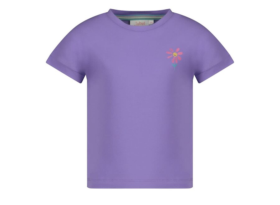 T-shirt met backprint - Rolling in to Spring - Paars