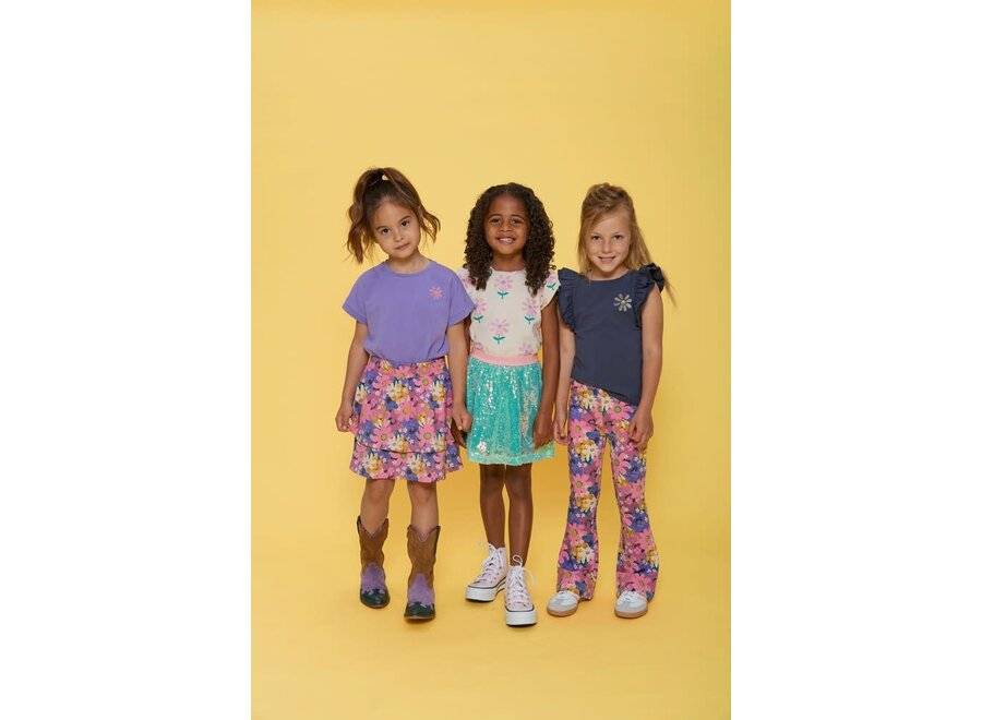 T-shirt met backprint - Rolling in to Spring - Paars