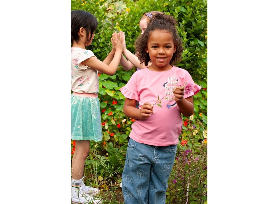 T-shirt - Rolling into Spring - Roze