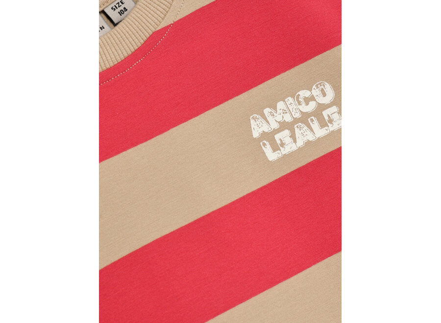 T-shirt Big Stripe - Red Chrysanthemum