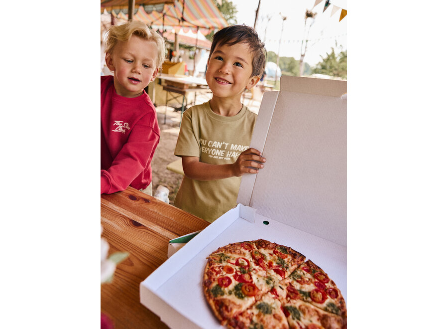 T-shirt Text Print - Pale olive green