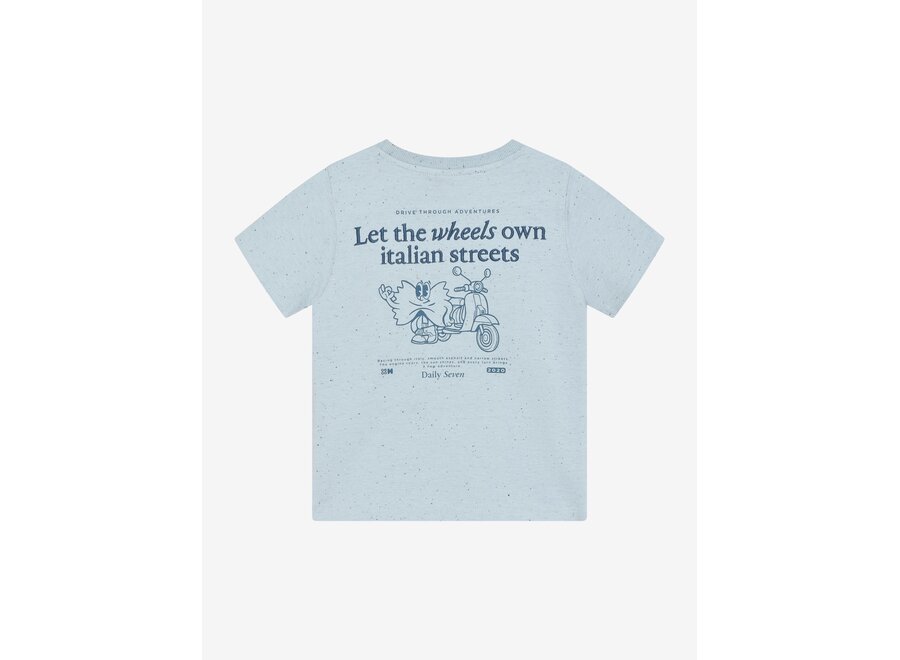 T-shirt Nappy Backprint - Celestial blue