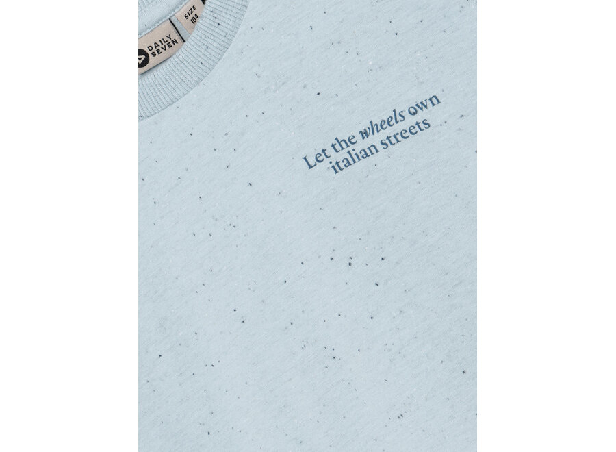 T-shirt Nappy Backprint - Celestial blue