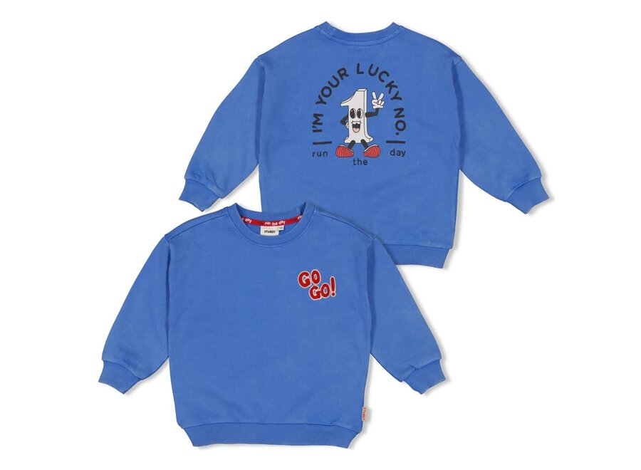 Sweater oversized - Run the Day - Blauw