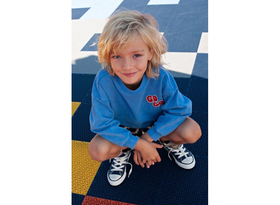 Sweater oversized - Run the Day - Blauw