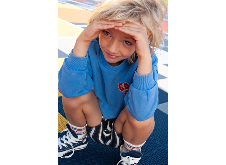 Sweater oversized - Run the Day - Blauw