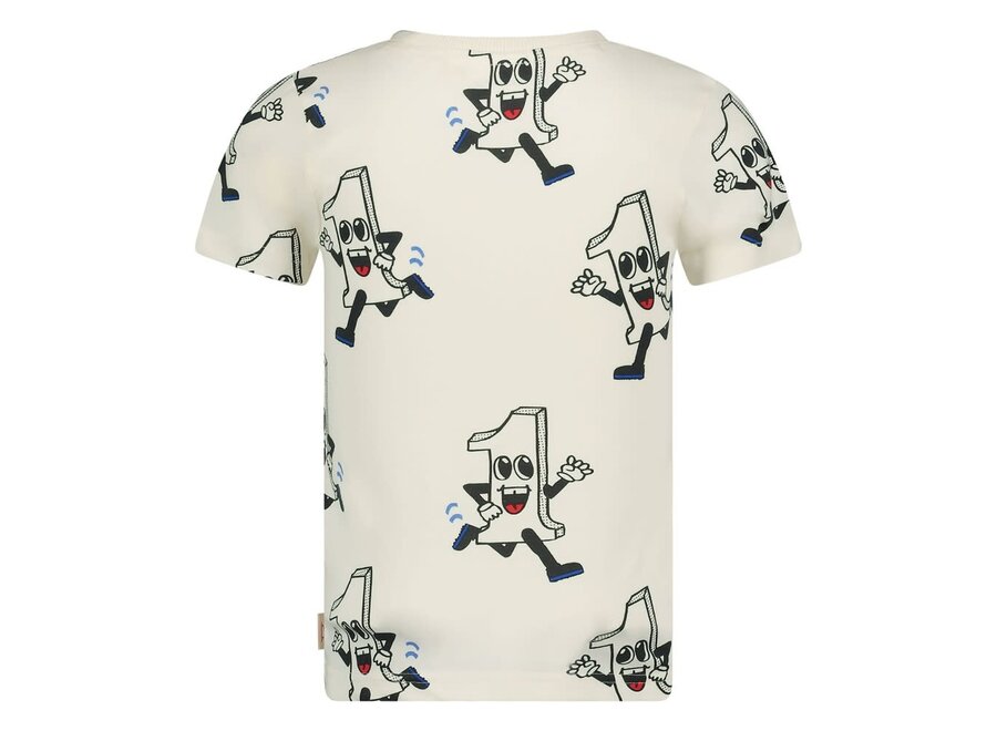 T-shirt AOP - Run the Day - Offwhtie