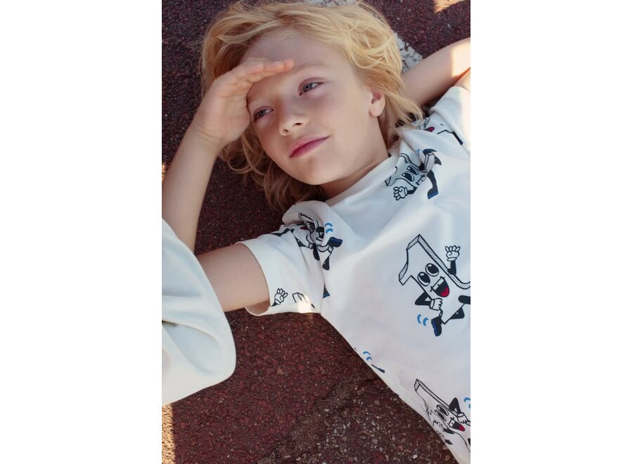 T-shirt AOP - Run the Day - Offwhtie