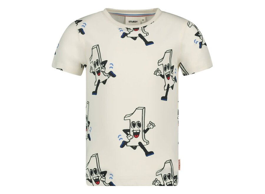 T-shirt AOP - Run the Day - Offwhtie