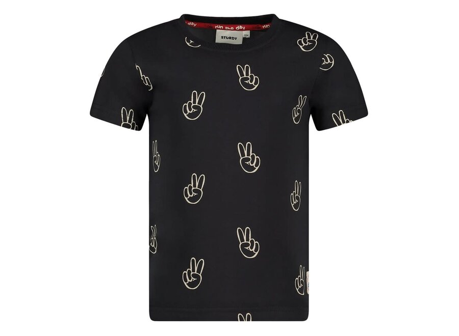 T-shirt AOP - Run the Day - Antraciet