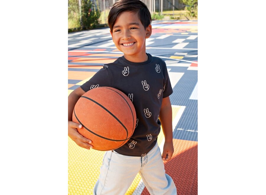 T-shirt AOP - Run the Day - Antraciet