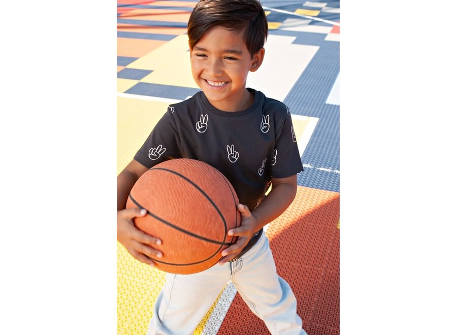 T-shirt AOP - Run the Day - Antraciet