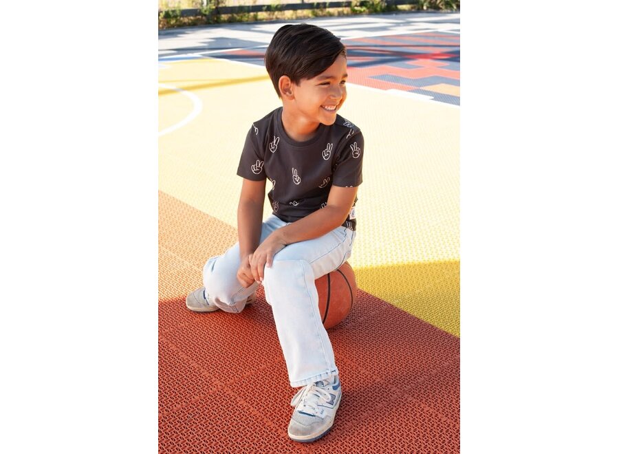 T-shirt AOP - Run the Day - Antraciet