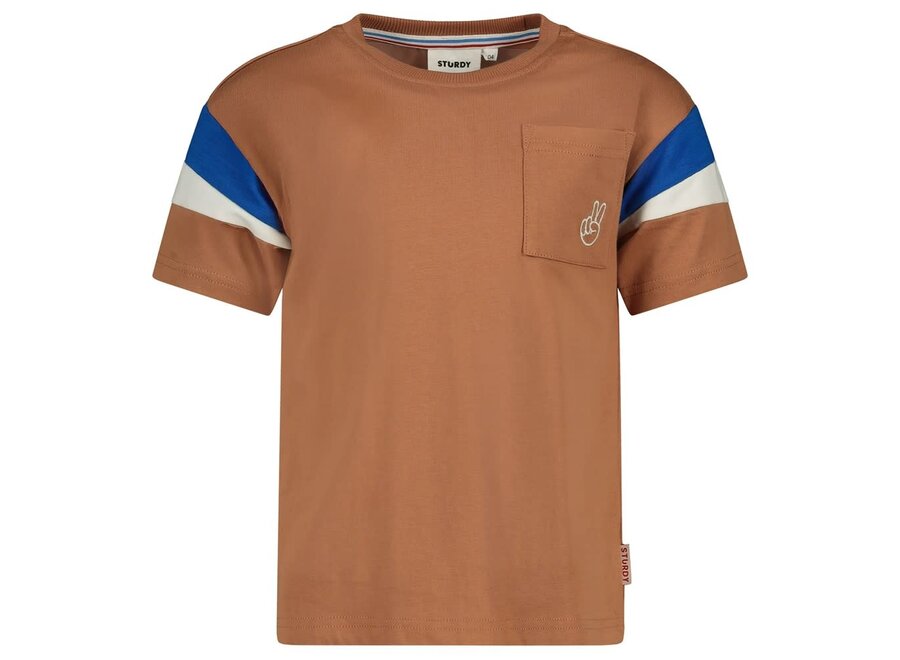 T-shirt oversized - Run the Day - Hazelnoot