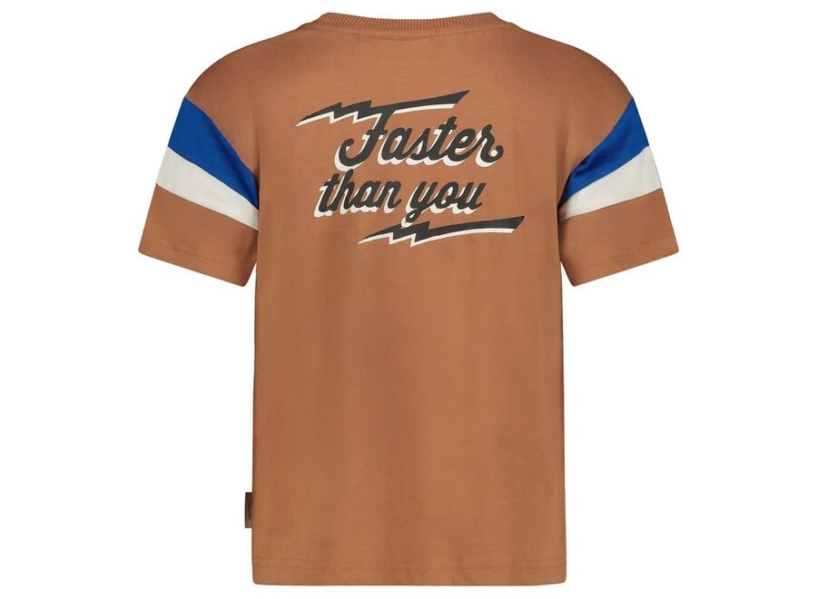 T-shirt oversized - Run the Day - Hazelnoot