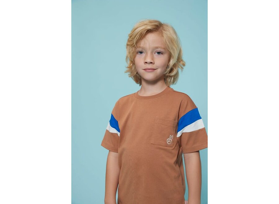 T-shirt oversized - Run the Day - Hazelnoot