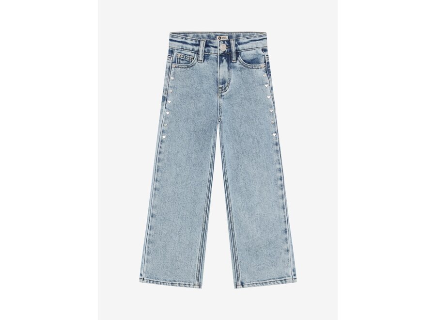 Denim Wide Fit Studs - Blue Denim
