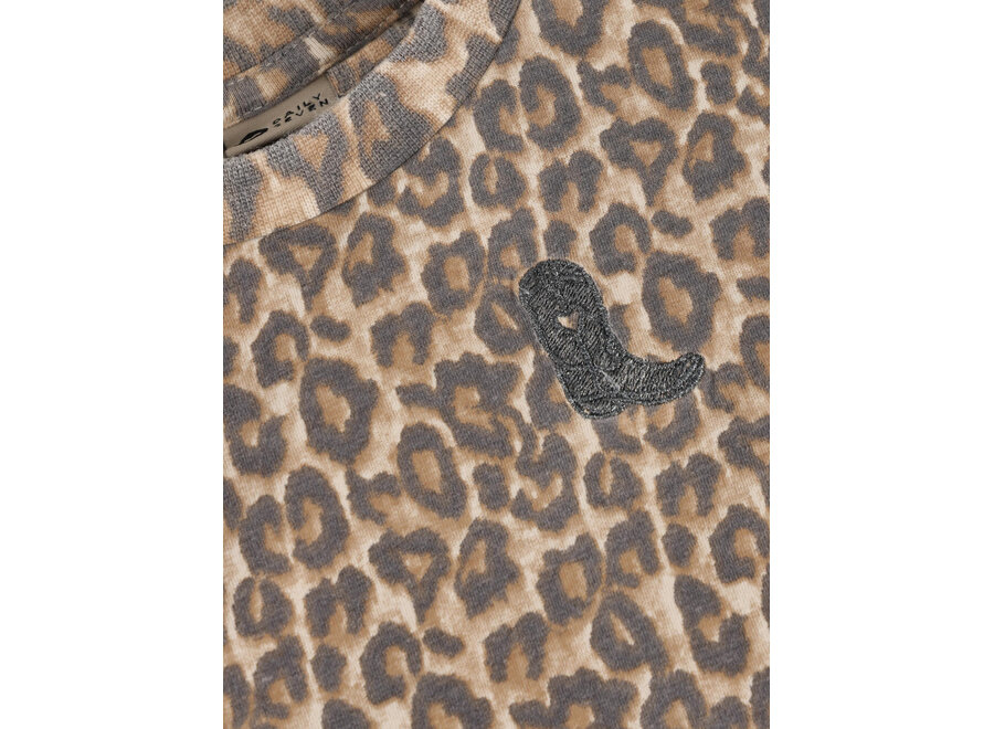 T-shirt Dress Allover Print - Sandshell