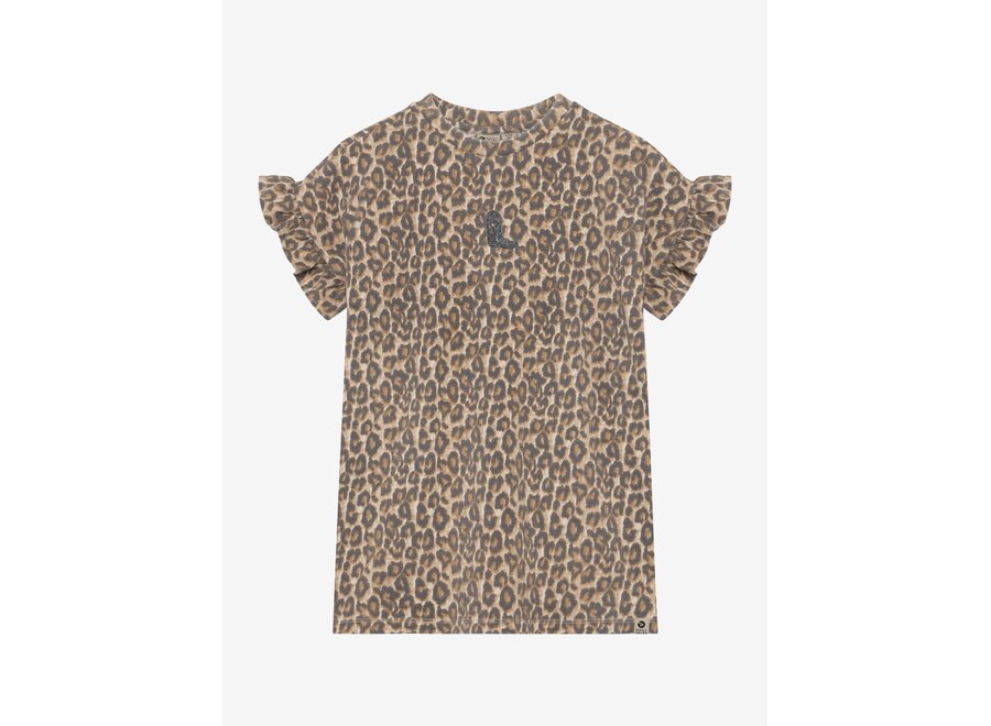 T-shirt Dress Allover Print - Sandshell