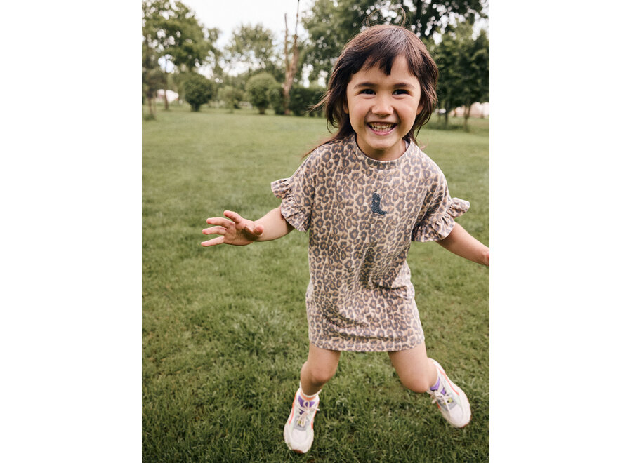 T-shirt Dress Allover Print - Sandshell