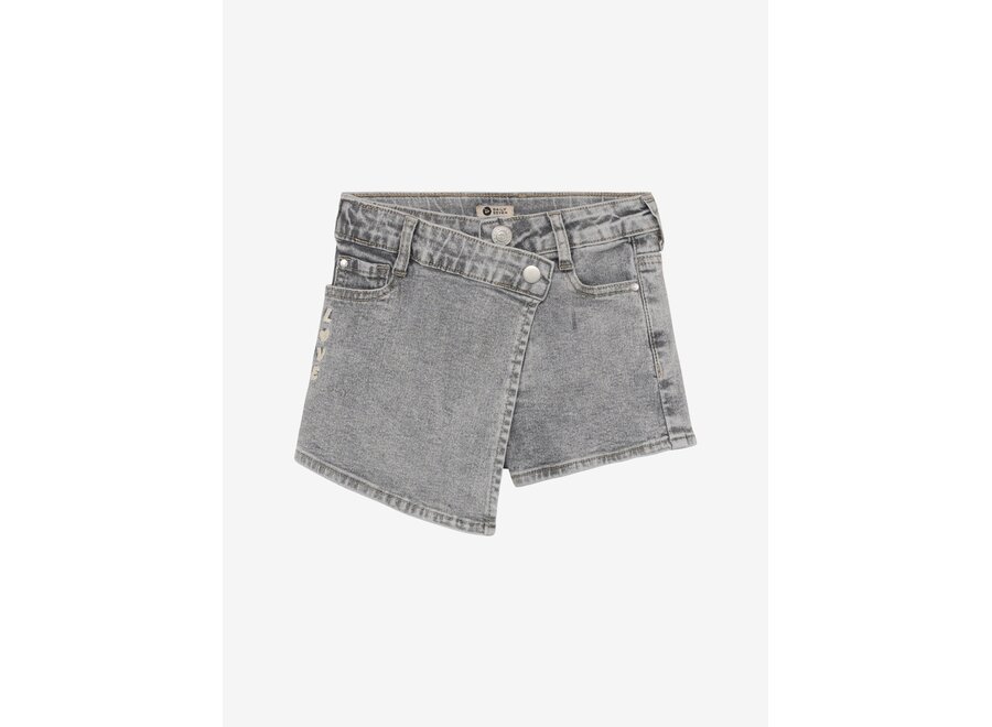 Denim Skorts - Grey Denim